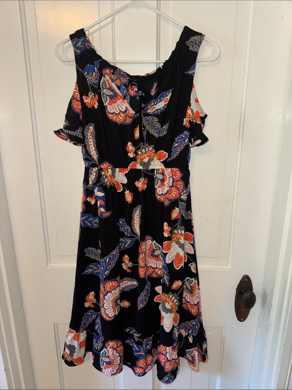 Maternity Floral Cold-Shoulder Midi Dress - Picture 6 of 7